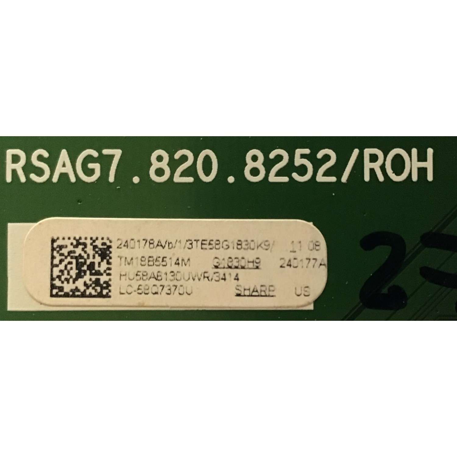 KIT DE TARJETAS SHARP / MAIN 240178 / RSAG7.820.8252/ROH / FUENTE 239418 / RSAG7.820.8349/ROH / T-CON MACDJ4E11 / E253117 / PANEL HD580S1U02-L1\S0\GM\ROH / MODELO LC-58Q7370U - Imagen 4
